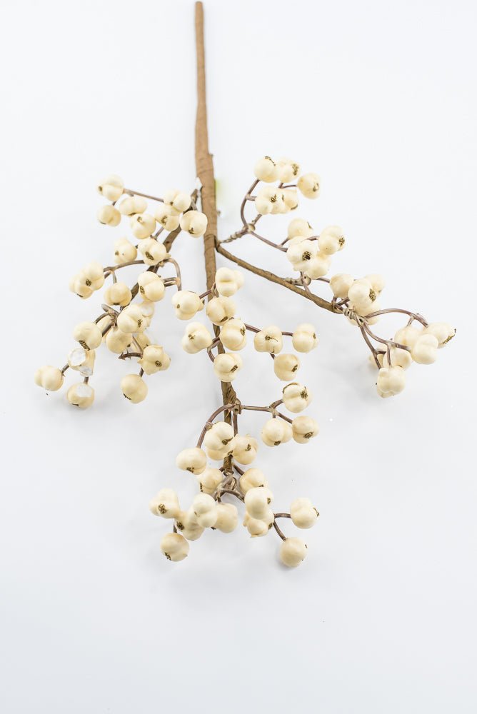 Artificial Cream Berry Pick - 16" - Greenery Market86813CM