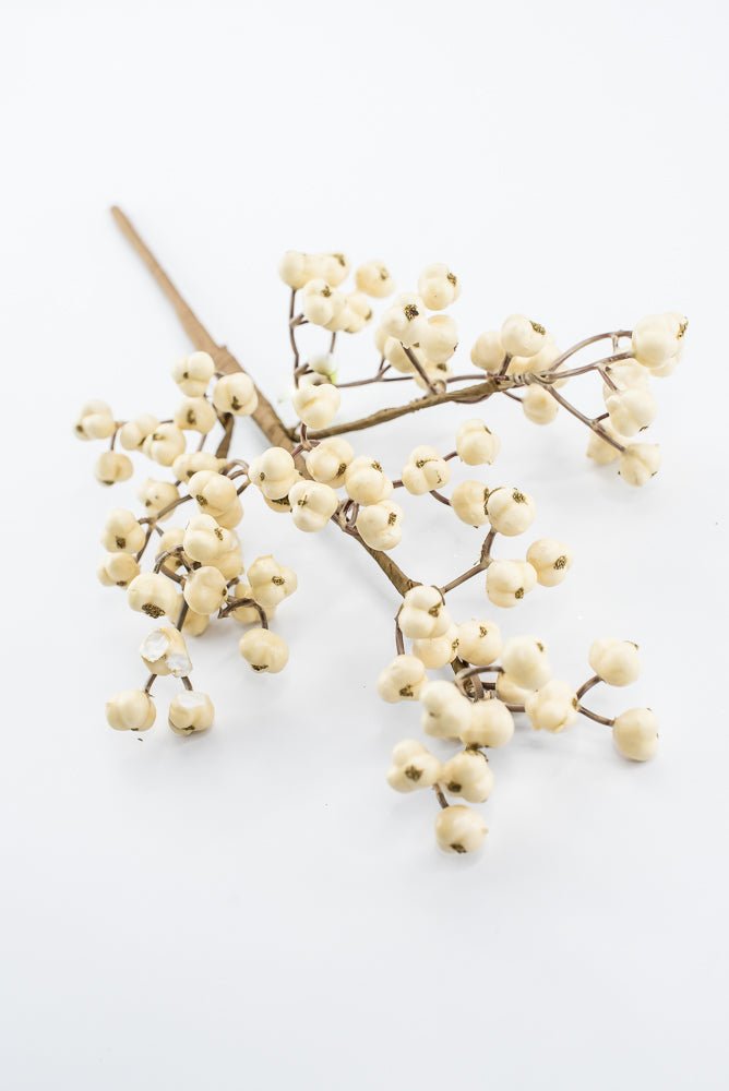 Artificial Cream Berry Pick - 16" - Greenery Market86813CM
