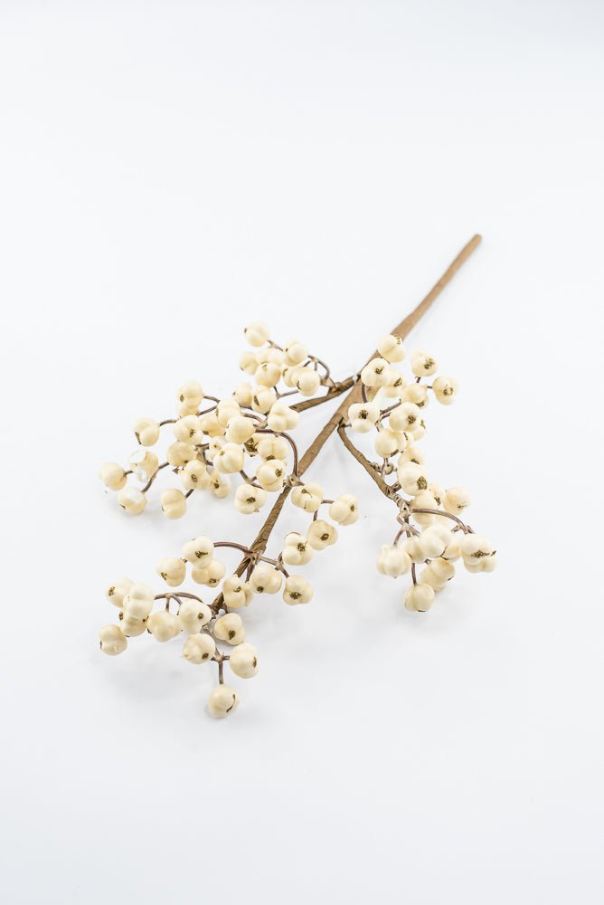 Artificial Cream Berry Pick - 16" - Greenery Market86813CM