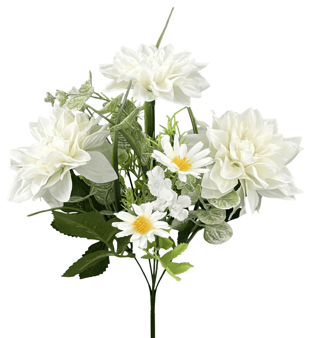 Artificial Cream Dahlia Bush - 15" - Greenery MarketArtificial Flowers64030CM