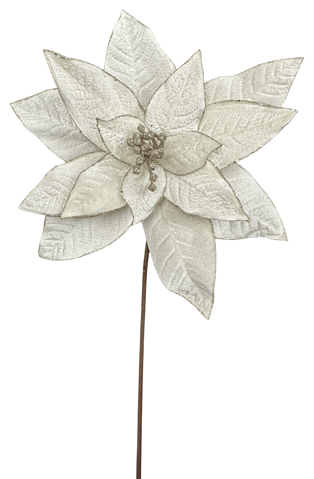 Artificial Cream Poinsettia Stem - 24" - Greenery Market86873CM