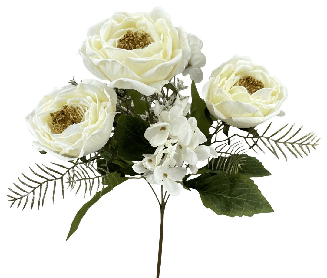 Artificial Cream Rose Filler Bush - 15" - Greenery MarketArtificial Flowers57453CM