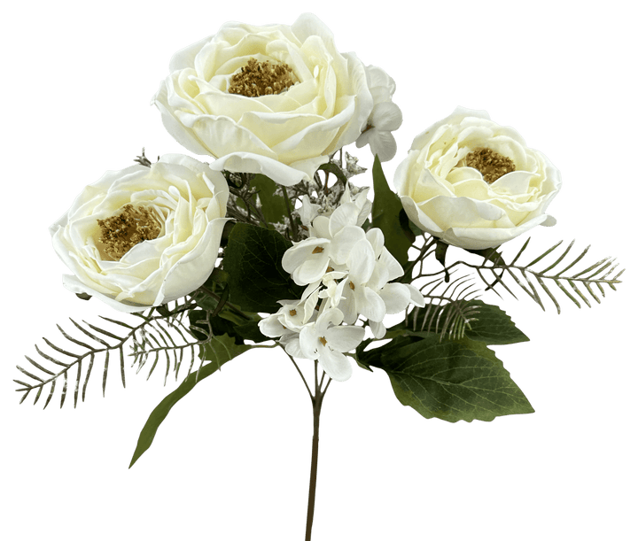 Artificial Cream Rose Filler Bush - 15" - Greenery MarketArtificial Flowers57453CM