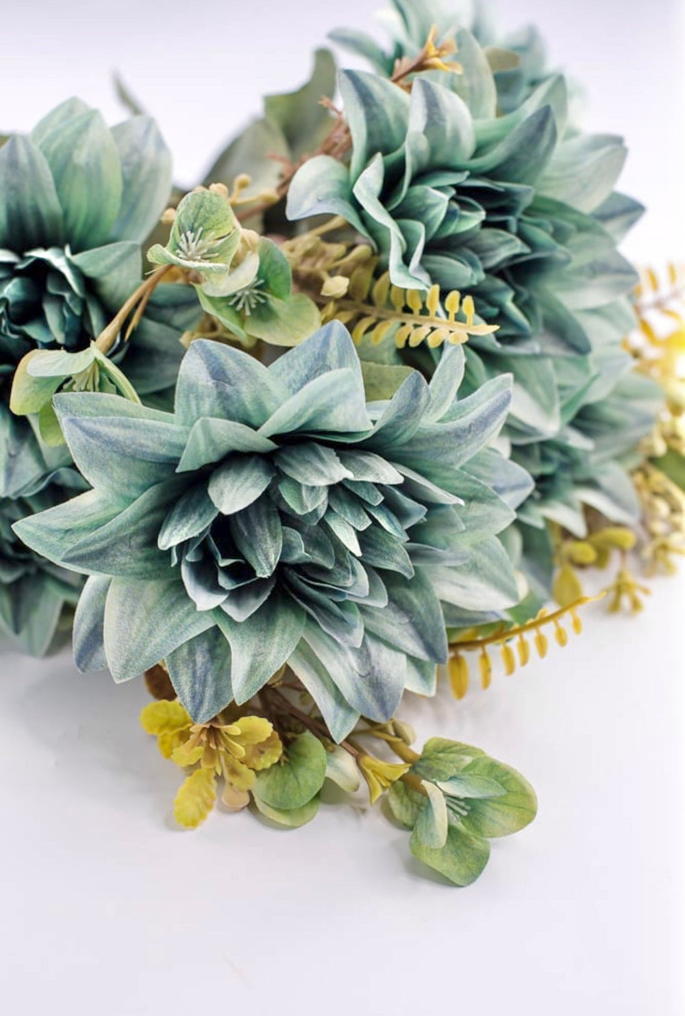 Artificial Dahlia mixed bush - minty green - Greenery Market84631 - AQUA