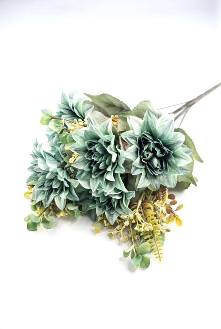 Artificial Dahlia mixed bush - minty green - Greenery Market84631 - AQUA