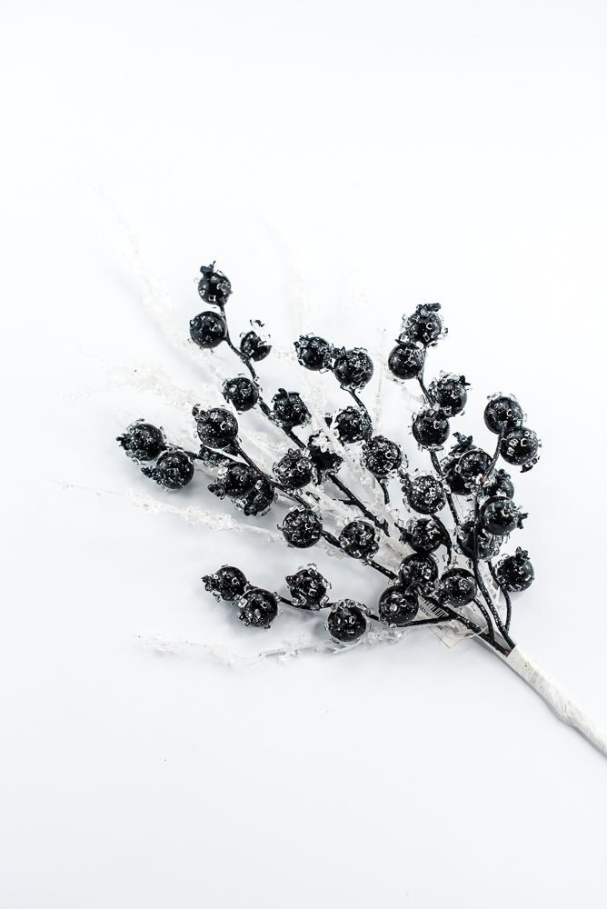 Artificial, Dark Blue, Iced Berry Twig Spray - 23" - Greenery MarketArtificial Branches278004