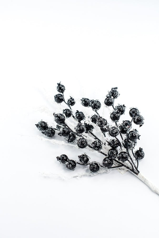 Artificial, Dark Blue, Iced Berry Twig Spray - 23" - Greenery MarketArtificial Branches278004
