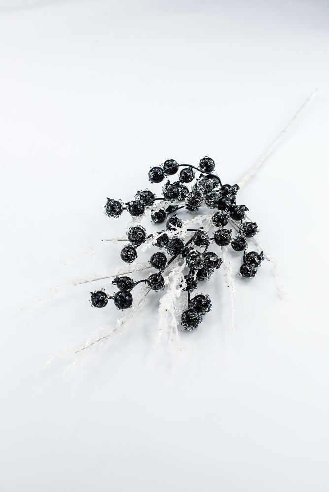 Artificial, Dark Blue, Iced Berry Twig Spray - 23" - Greenery MarketArtificial Branches278004