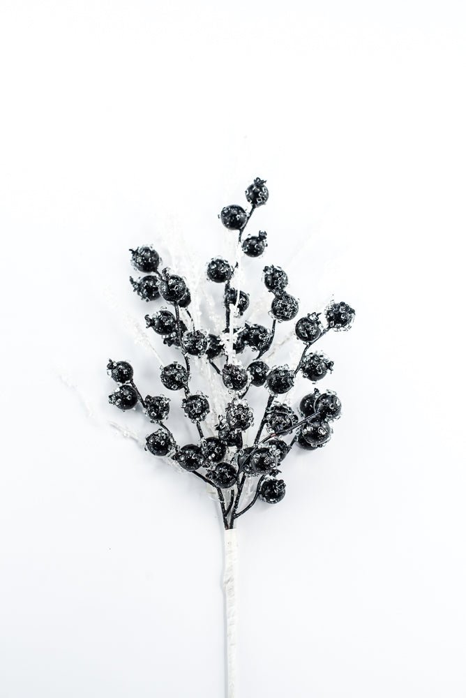 Artificial, Dark Blue, Iced Berry Twig Spray - 23" - Greenery MarketArtificial Branches278004