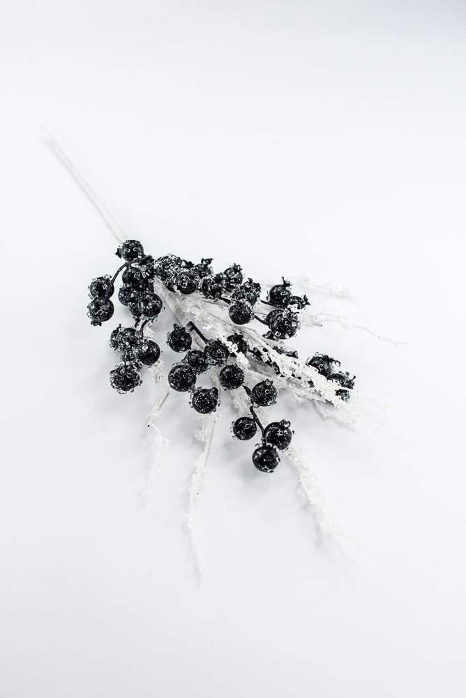 Artificial, Dark Blue, Iced Berry Twig Spray - 23" - Greenery MarketArtificial Branches278004