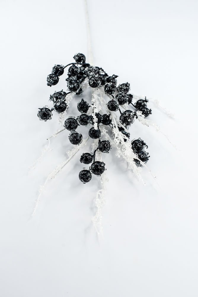 Artificial, Dark Blue, Iced Berry Twig Spray - 23" - Greenery MarketArtificial Branches278004