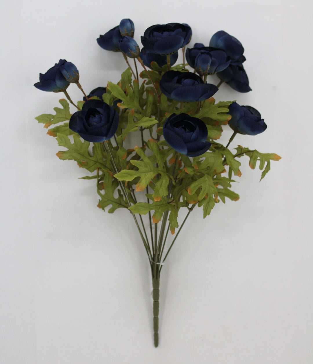 Artificial, Dark Blue, Ranunculus Bush - 18" - Greenery MarketArtificial Flora85887-BL