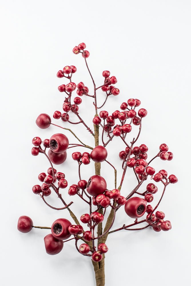 Artificial Dark Red Berry Spray - 26" - Greenery Market86814RD
