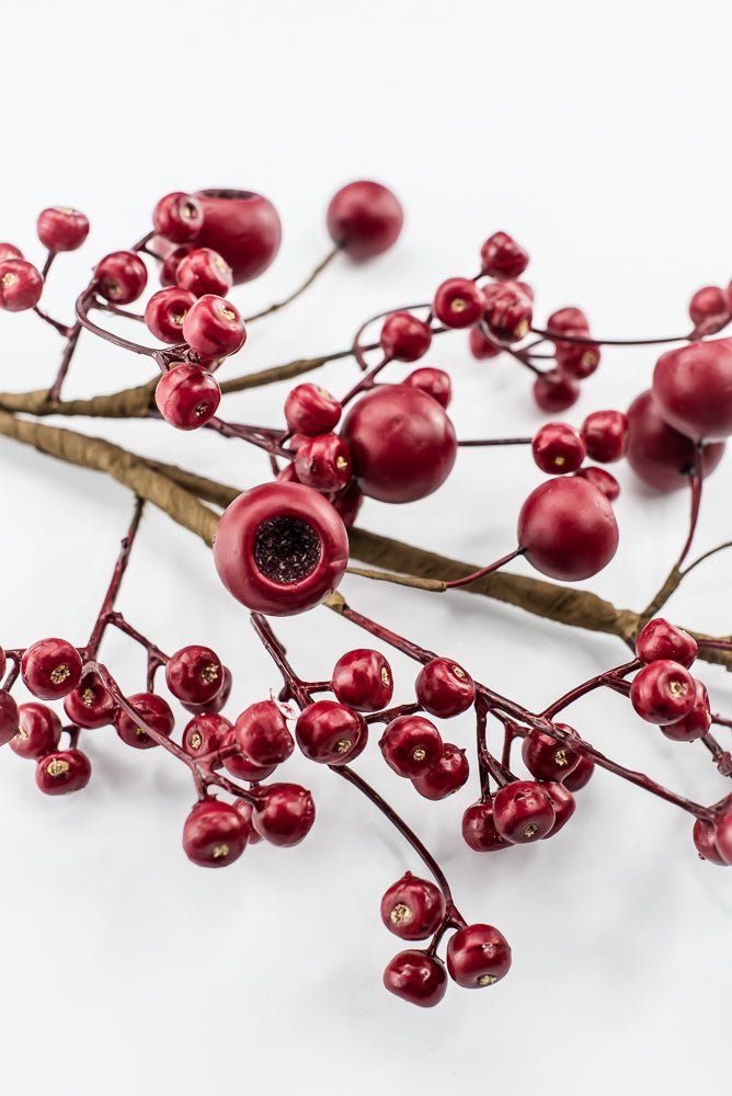 Artificial Dark Red Berry Spray - 26" - Greenery Market86814RD