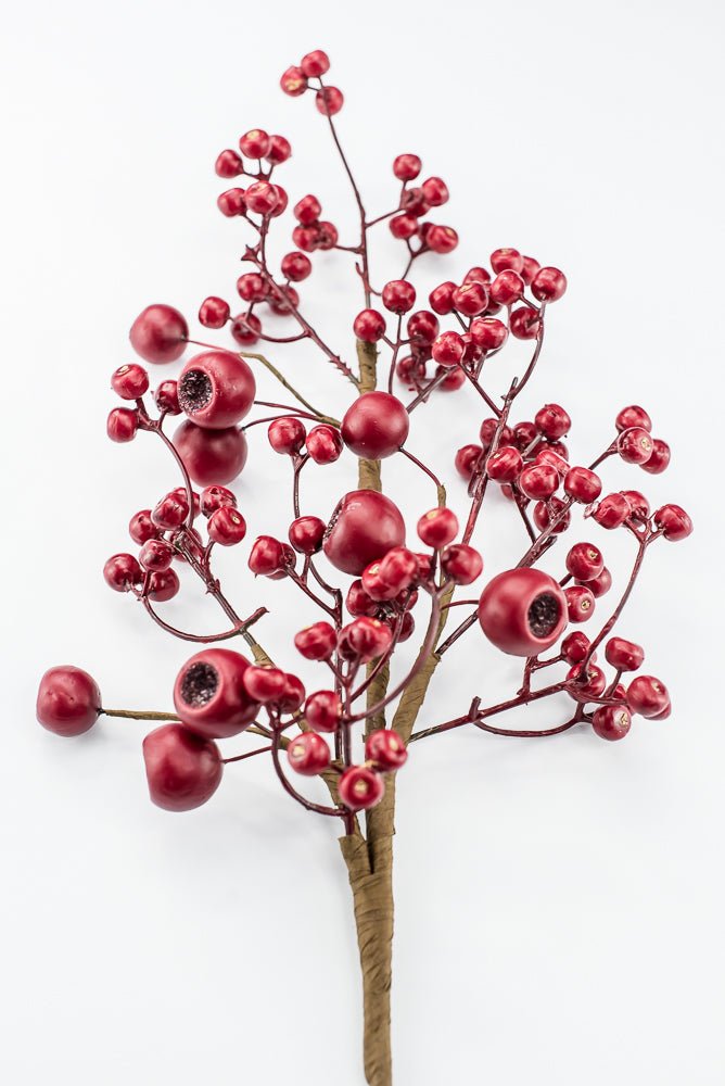 Artificial Dark Red Berry Spray - 26" - Greenery Market86814RD