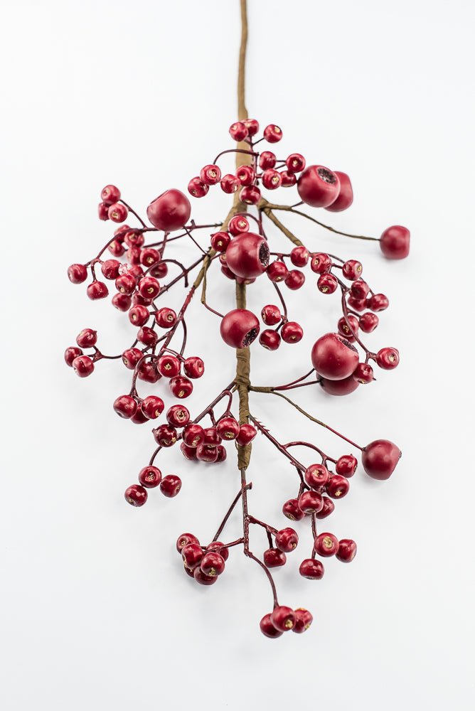 Artificial Dark Red Berry Spray - 26" - Greenery Market86814RD