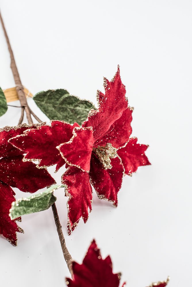Artificial Deep Red Poinsettia Spray - 26" - Greenery MarketArtificial Flowers219112