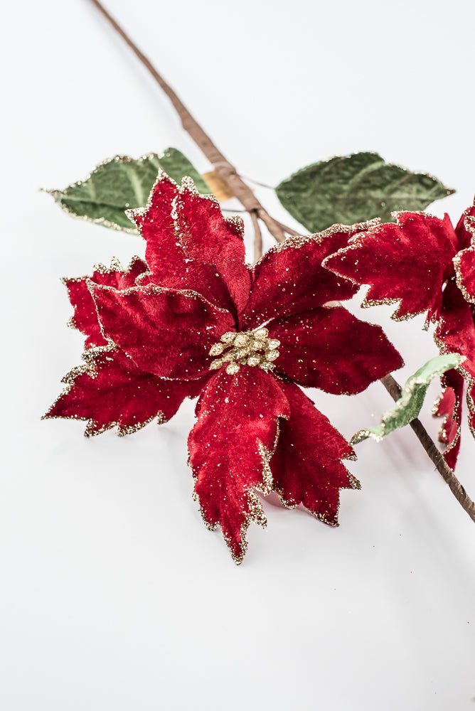 Artificial Deep Red Poinsettia Spray - 26" - Greenery MarketArtificial Flowers219112