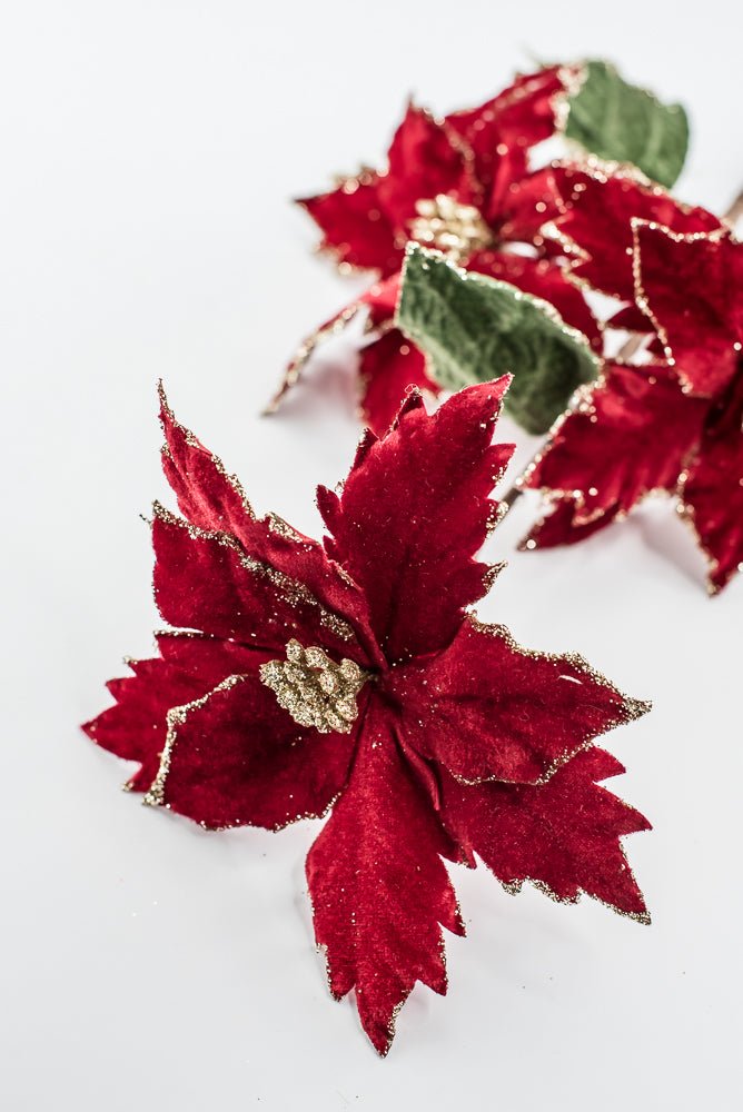 Artificial Deep Red Poinsettia Spray - 26" - Greenery MarketArtificial Flowers219112