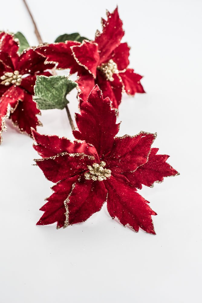 Artificial Deep Red Poinsettia Spray - 26" - Greenery MarketArtificial Flowers219112