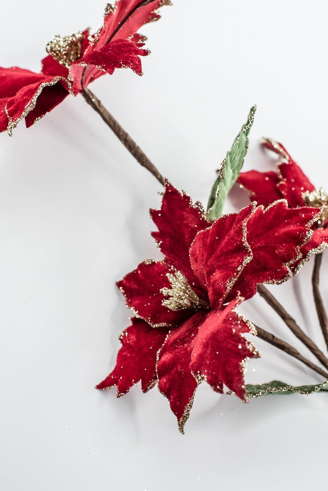 Artificial Deep Red Poinsettia Spray - 26" - Greenery MarketArtificial Flowers219112