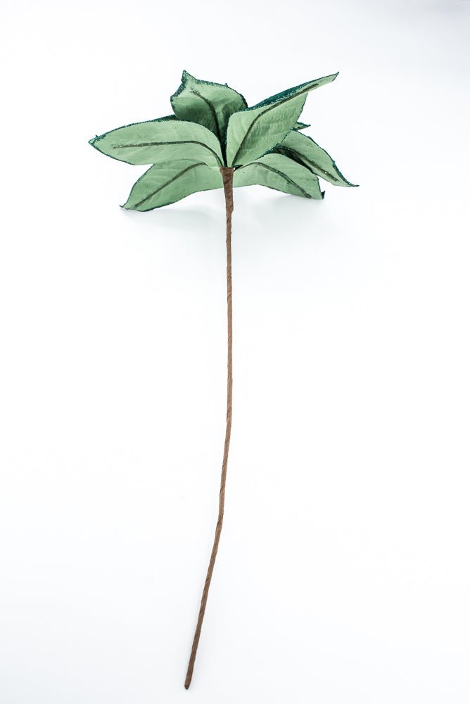 Artificial Emerald Green Poinsettia Stem - 24" - Greenery Market86873EMGN