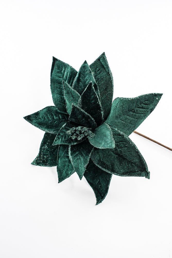 Artificial Emerald Green Poinsettia Stem - 24" - Greenery Market86873EMGN