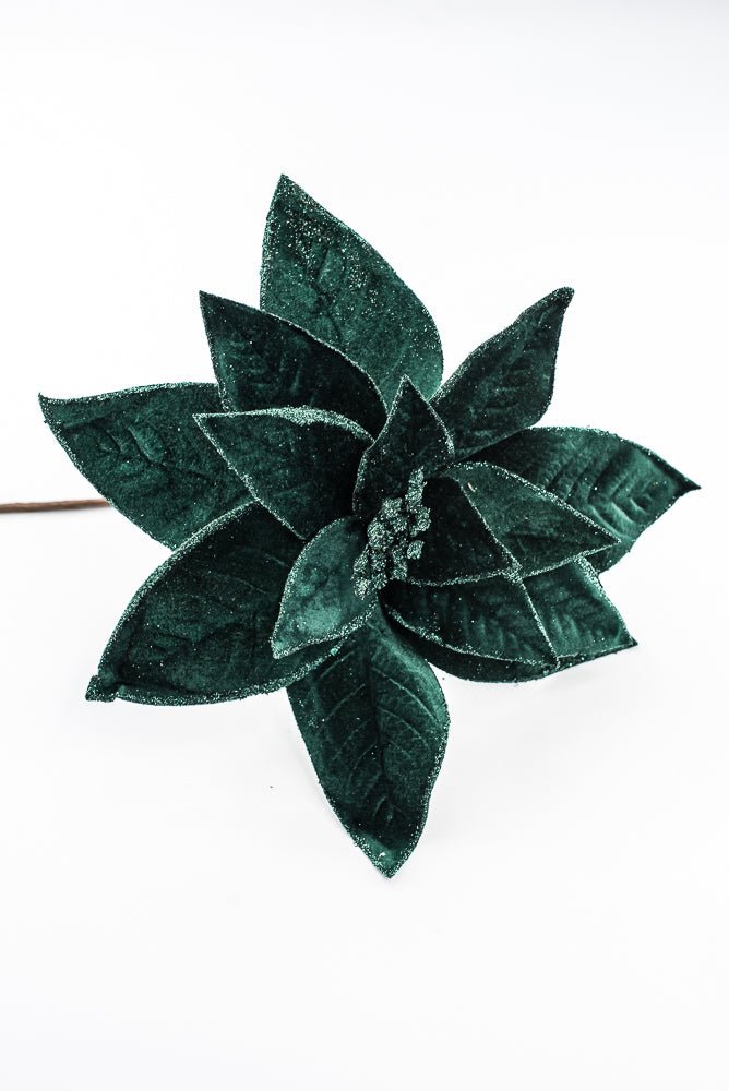 Artificial Emerald Green Poinsettia Stem - 24" - Greenery Market86873EMGN
