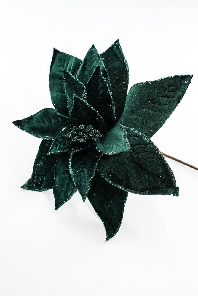 Artificial Emerald Green Poinsettia Stem - 24" - Greenery Market86873EMGN