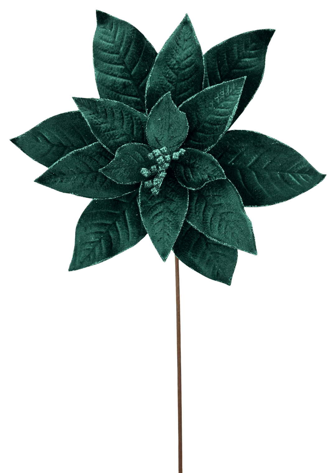 Artificial Emerald Green Poinsettia Stem - 24" - Greenery Market86873EMGN