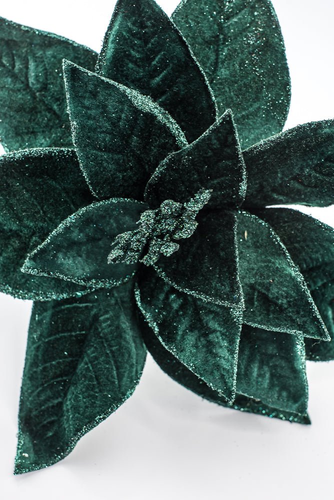 Artificial Emerald Green Poinsettia Stem - 24" - Greenery Market86873EMGN