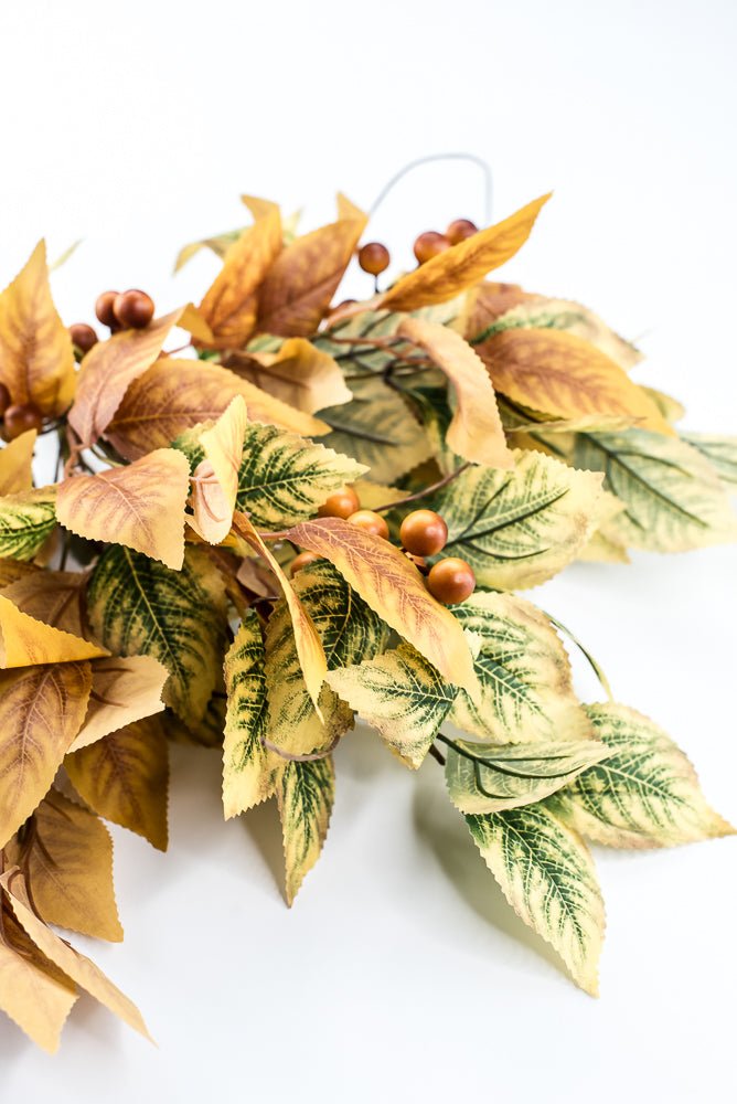 Artificial Fall Birch Leaf Berry Spray - 21" - Greenery MarketArtificial Flora65387