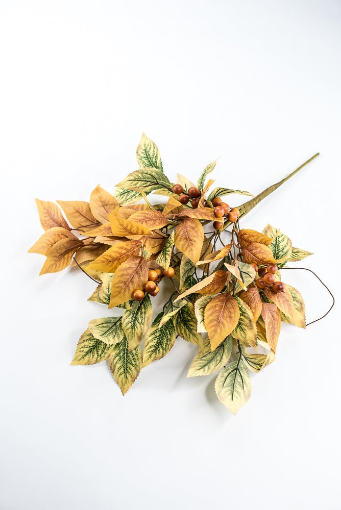 Artificial Fall Birch Leaf Berry Spray - 21" - Greenery MarketArtificial Flora65387