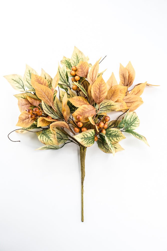 Artificial Fall Birch Leaf Berry Spray - 21" - Greenery MarketArtificial Flora65387