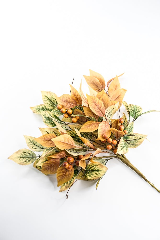 Artificial Fall Birch Leaf Berry Spray - 21" - Greenery MarketArtificial Flora65387