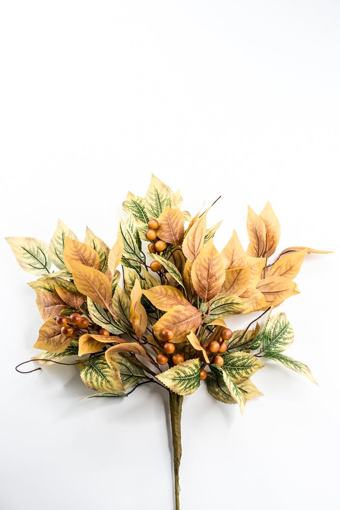 Artificial Fall Birch Leaf Berry Spray - 21" - Greenery MarketArtificial Flora65387