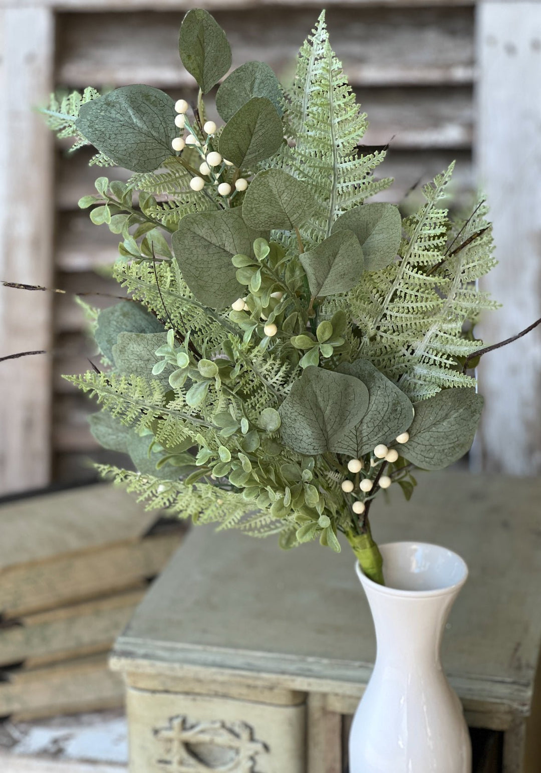 Artificial fern and eucalyptus bush - Greenery MarketgreeneryBR6220