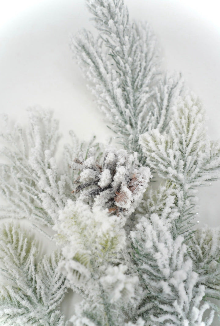 Artificial, Flocked Mix Pine Spray - Greenery Market38205