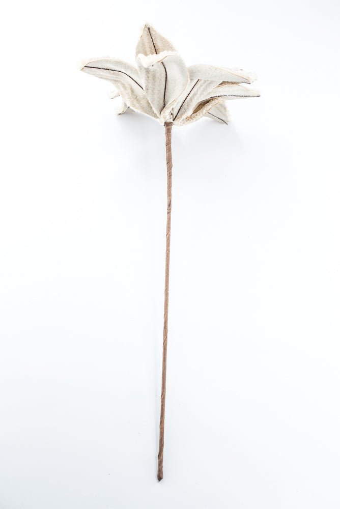 Artificial Frosted Brown Poinsettia Stem - 20" - Greenery MarketArtificial Flowers279464