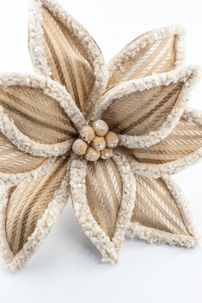 Artificial Frosted Brown Poinsettia Stem - 20" - Greenery MarketArtificial Flowers279464