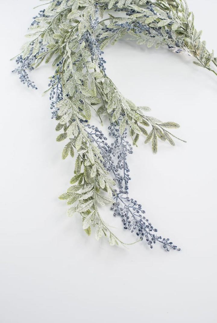 Artificial, frosted, hanging berry and leaves spray - Greenery Marketgreenery133391