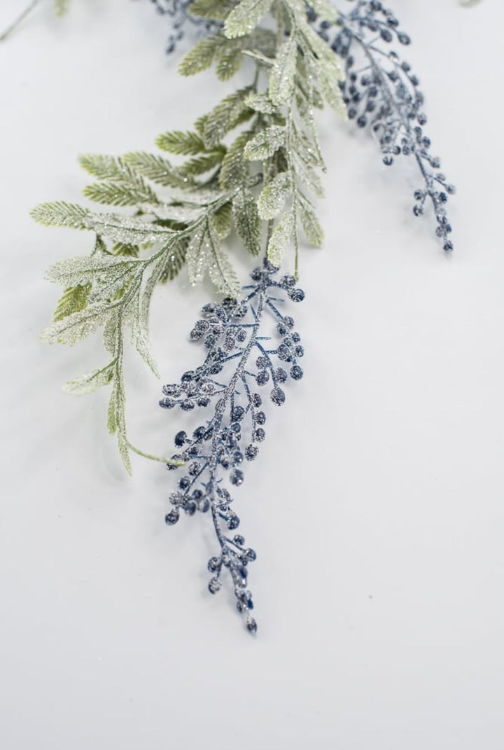 Artificial, frosted, hanging berry and leaves spray - Greenery Marketgreenery133391