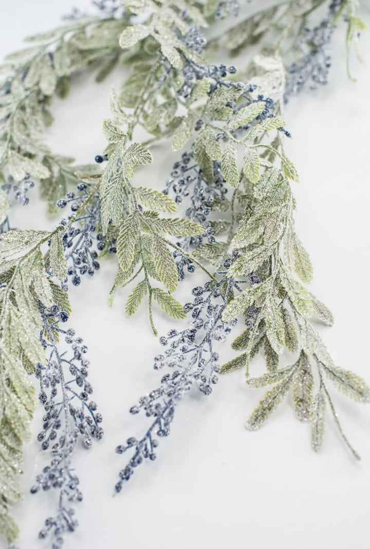 Artificial, frosted, hanging berry and leaves spray - Greenery Marketgreenery133391