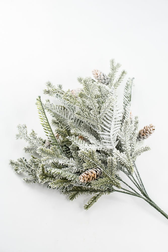 Artificial, frosted, hemlock bush - Greenery MarketXp2374