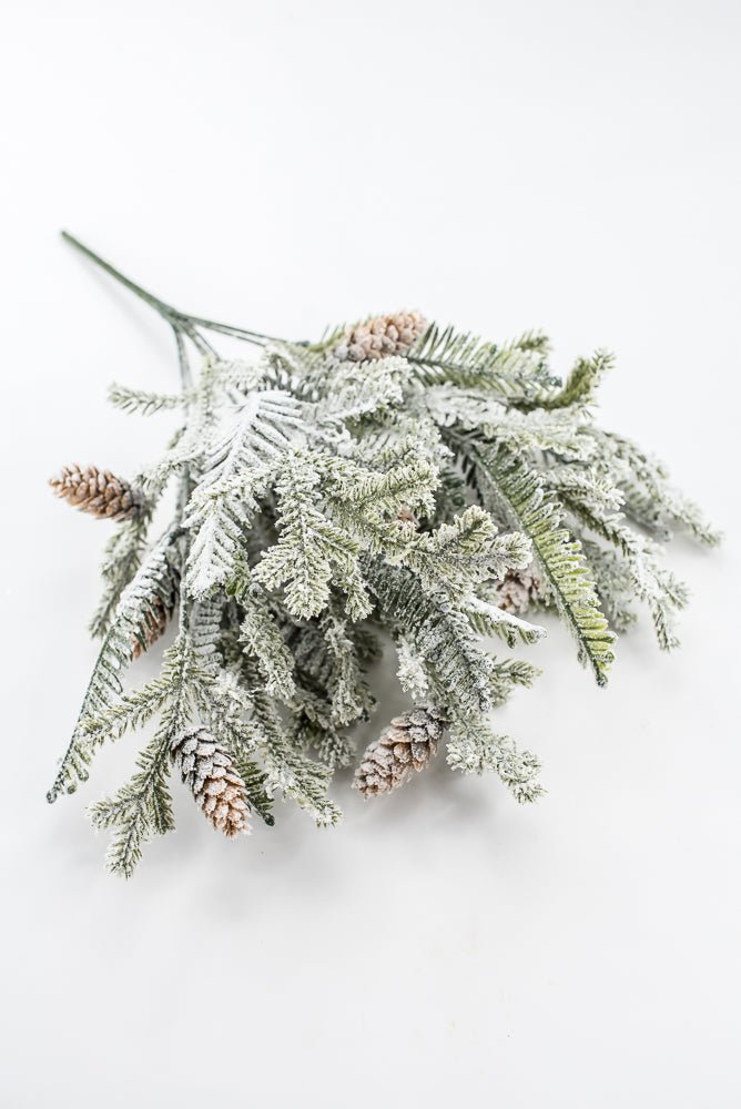 Artificial, frosted, hemlock bush - Greenery MarketXp2374