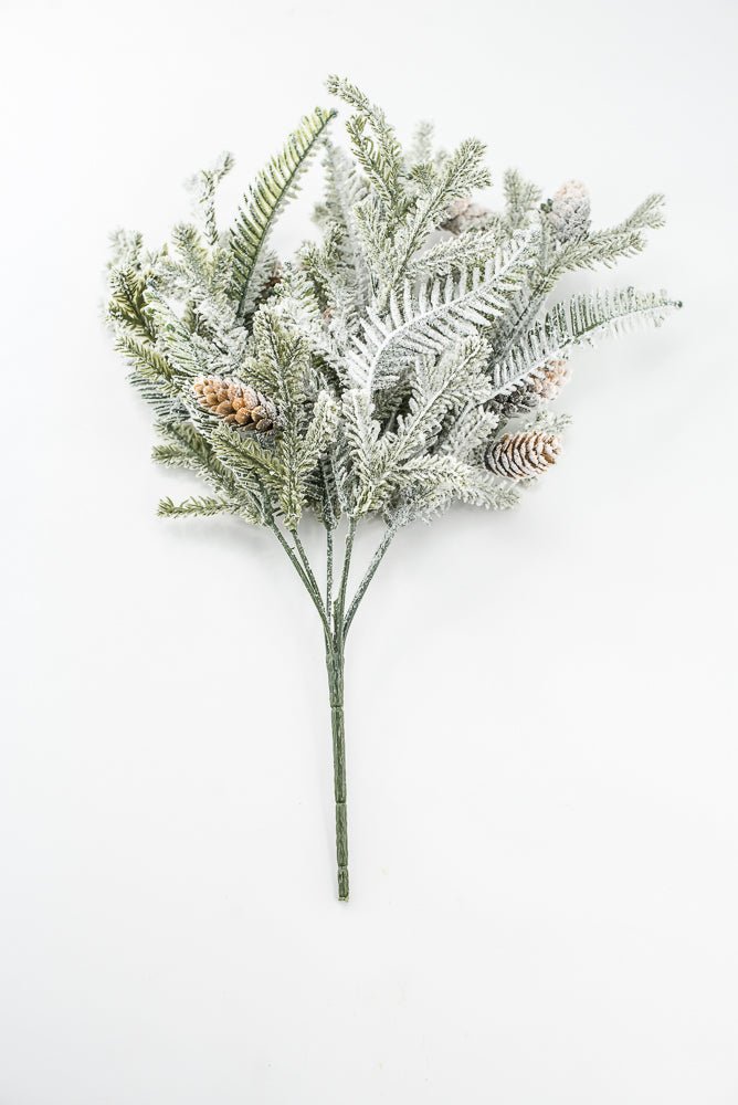 Artificial, frosted, hemlock bush - Greenery MarketXp2374
