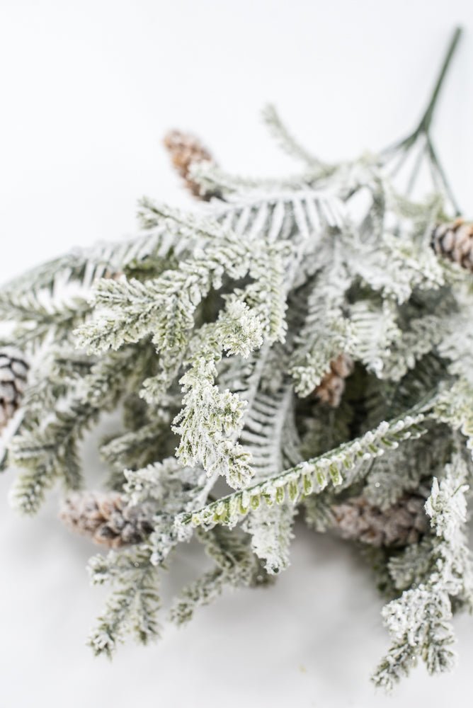 Artificial, frosted, hemlock bush - Greenery MarketXp2374