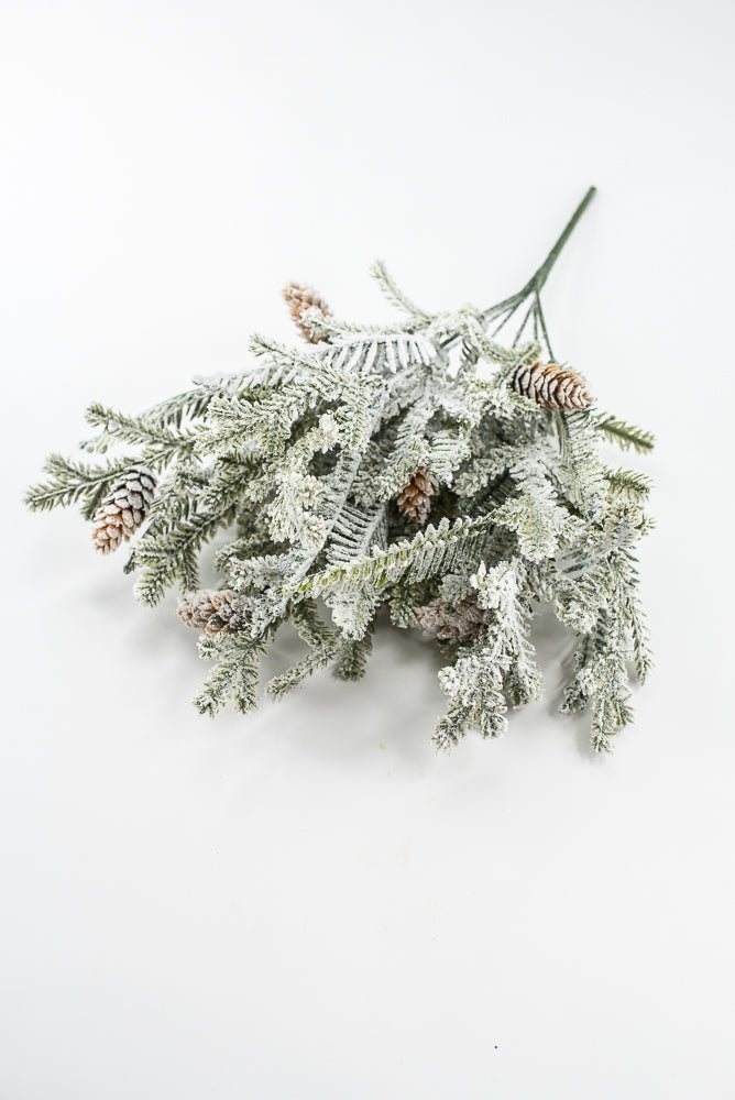 Artificial, frosted, hemlock bush - Greenery MarketXp2374