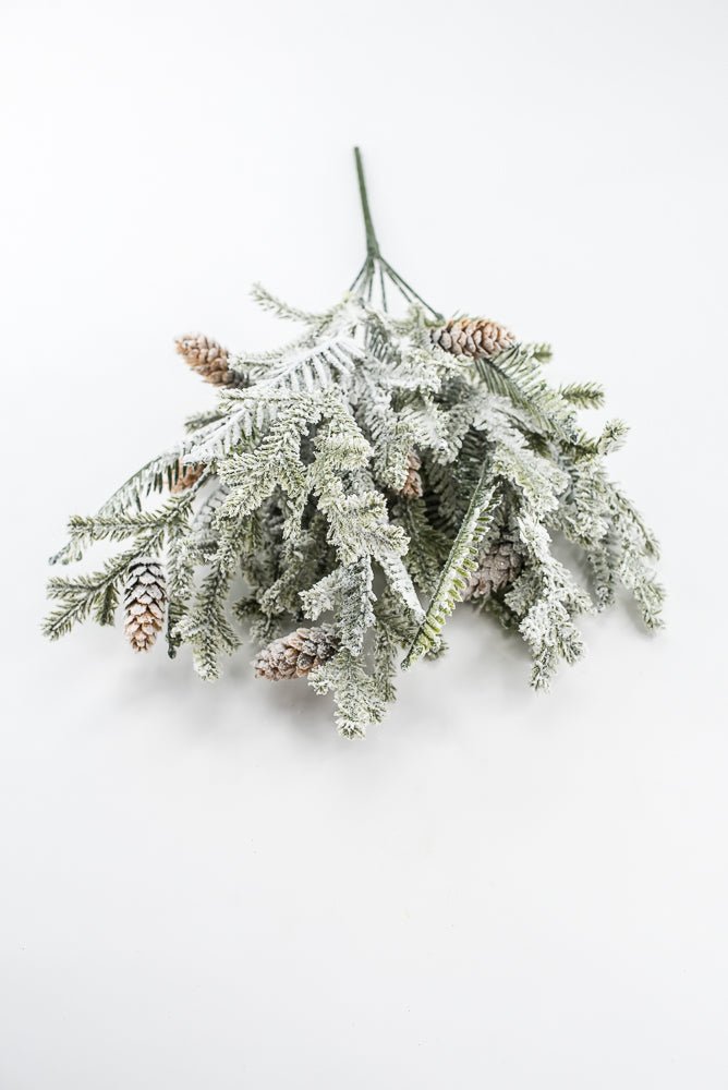 Artificial, frosted, hemlock bush - Greenery MarketXp2374