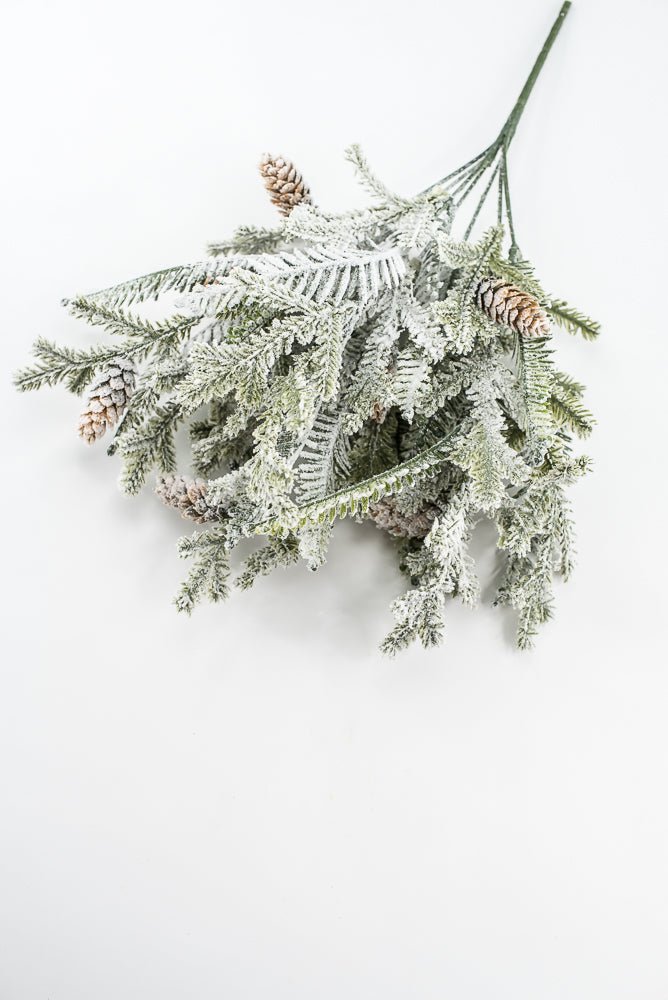 Artificial, frosted, hemlock bush - Greenery MarketXp2374